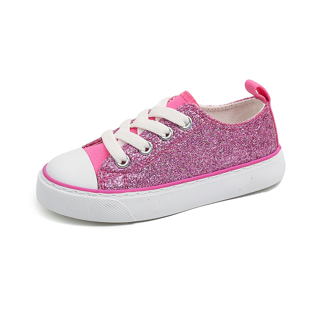 6901 - Glitter Pink | Kids canvas shoes
