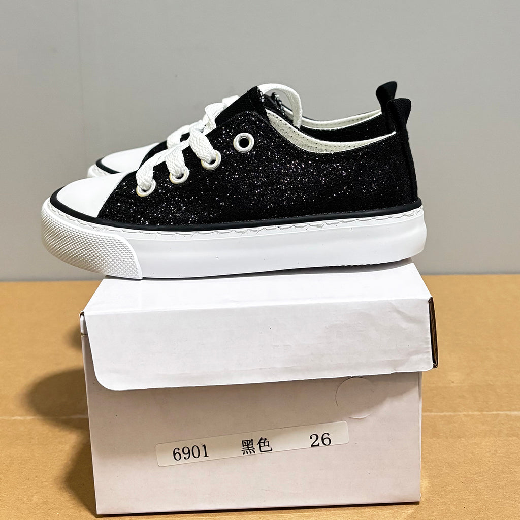 6901 - Glitter Black | Kids canvas shoes