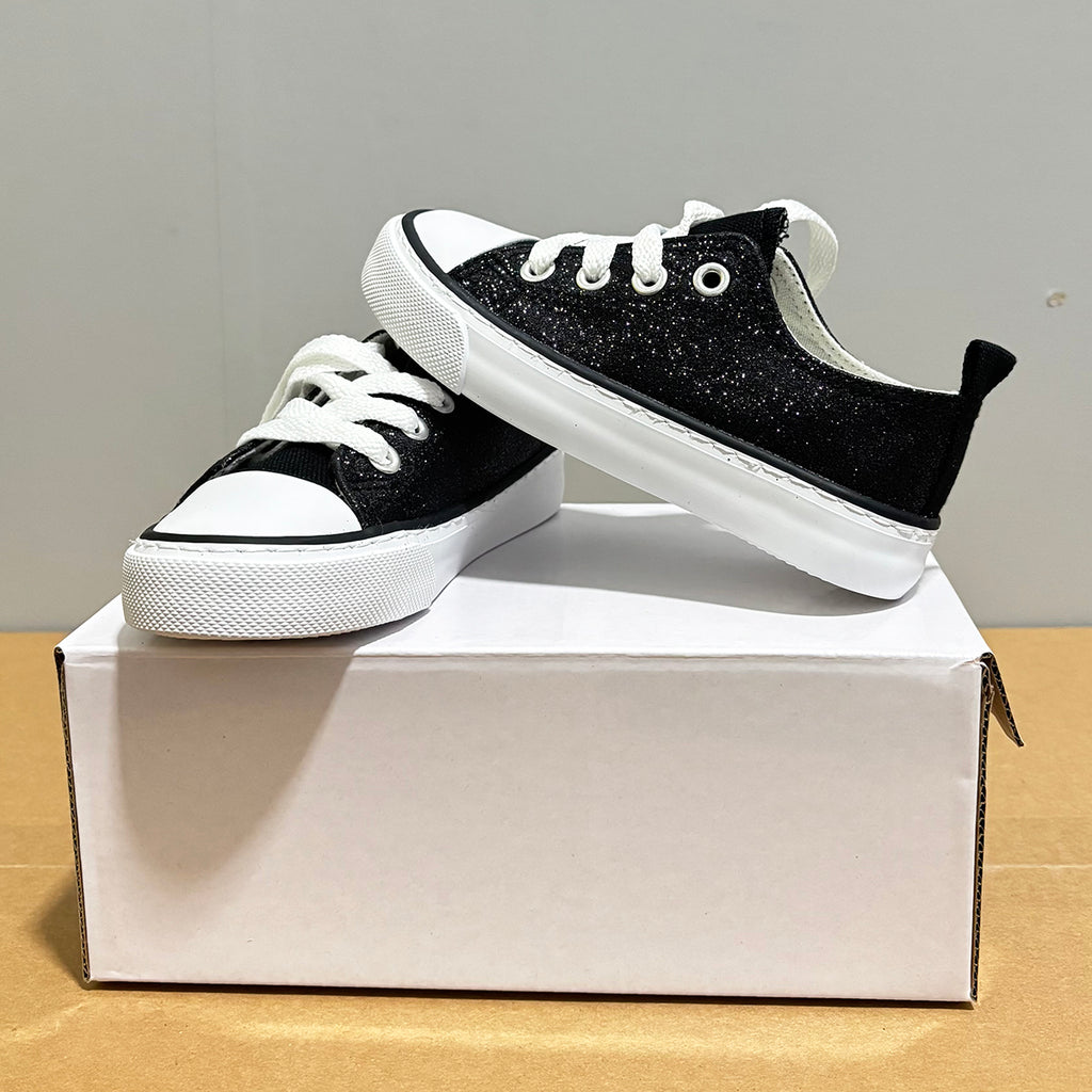 6901 - Glitter Black | Kids canvas shoes
