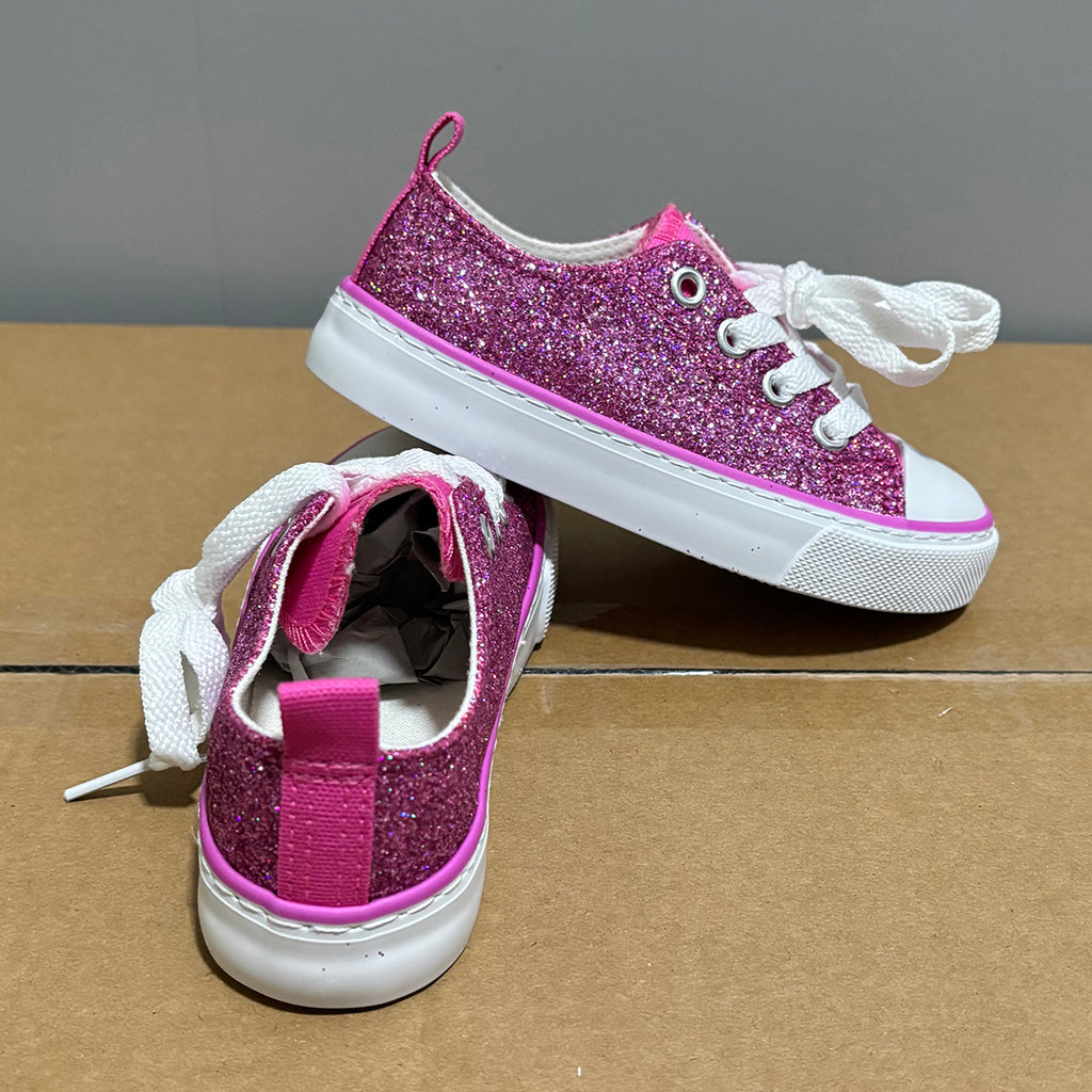 6901 - Glitter Pink | Kids canvas shoes